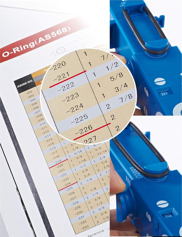 ابزار اندازه گیری(رنگ آبی) قطر داخل اورینگ گیج اندازه گیری اورینگ O-RING SIZING BLUE GAUGE