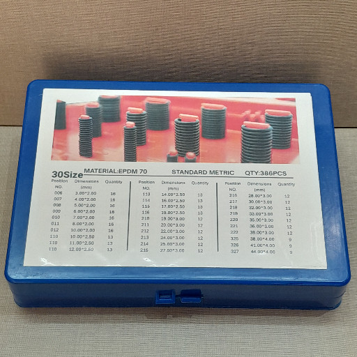 جعبه اورینگ EPDM 70 استاندارد متریک 30 سایز 386عدد